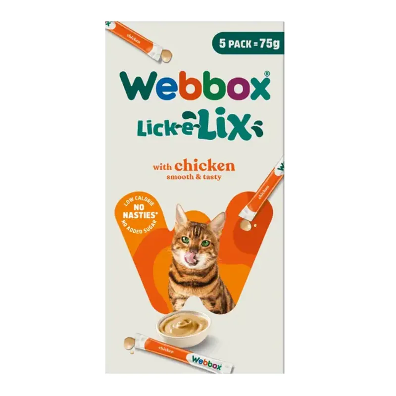 Webbox Cat Delight Lick-e-Lix Chicken Cat Treats 5 x 15g