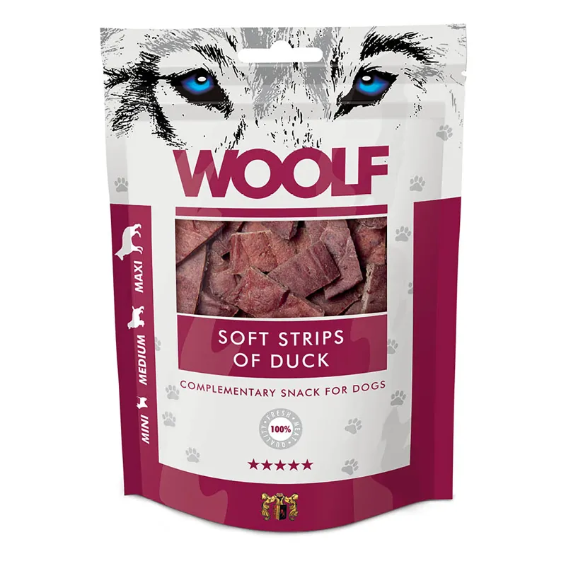 Woolf Dog Treats Soft Strips Of Duck 100g