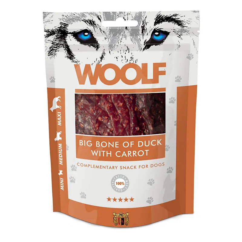 Woolf Dog Treats Big Bone Of Duck With Carrot 100g