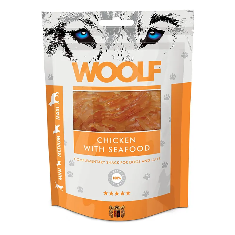 Woolf Dog Treats Chicken With Seafood 100g