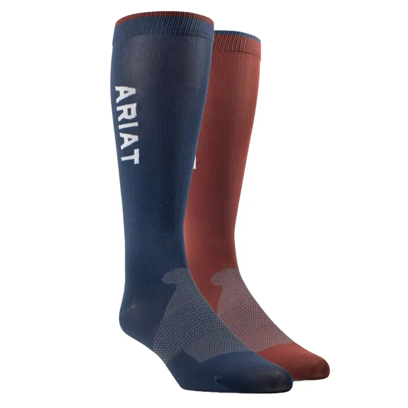 AriatTEK Essential Performance Sock 2-Pack in Blue and Burgundy