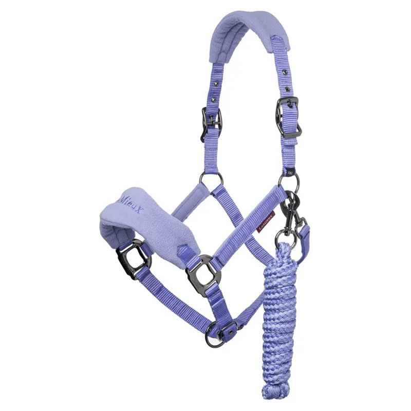 LeMieux Vogue Fleece Headcollar and Rope Bluebell