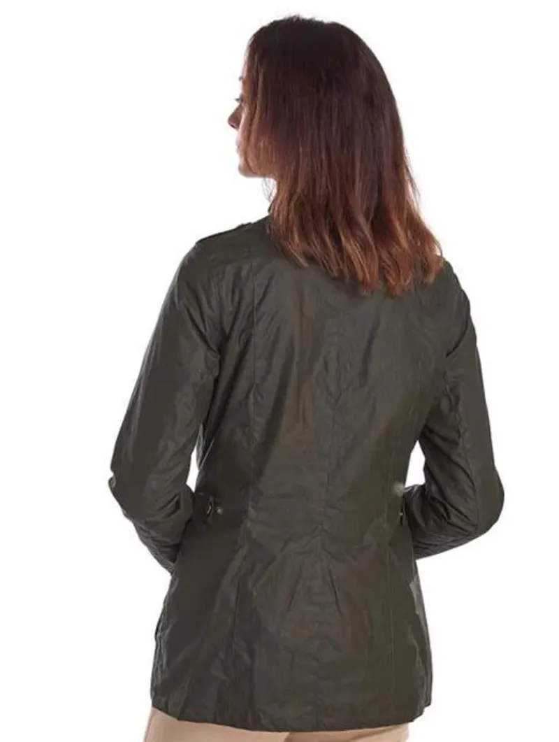 Barbour Lightweight Defence Wax Jacket for Women in Olive-1