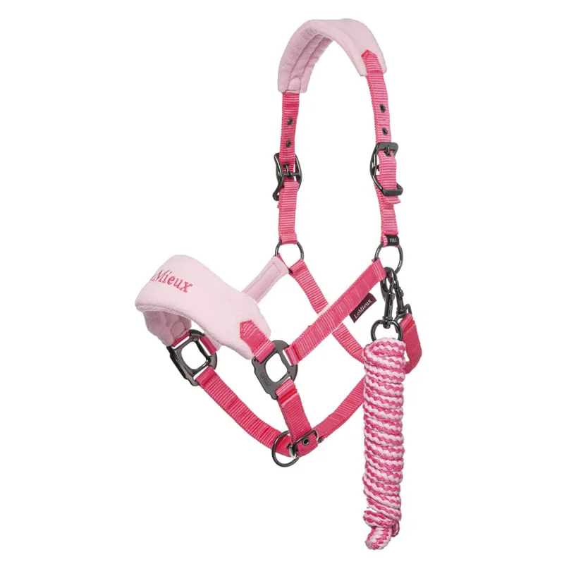 LeMieux Vogue Fleece Headcollar and Rope Watermelon