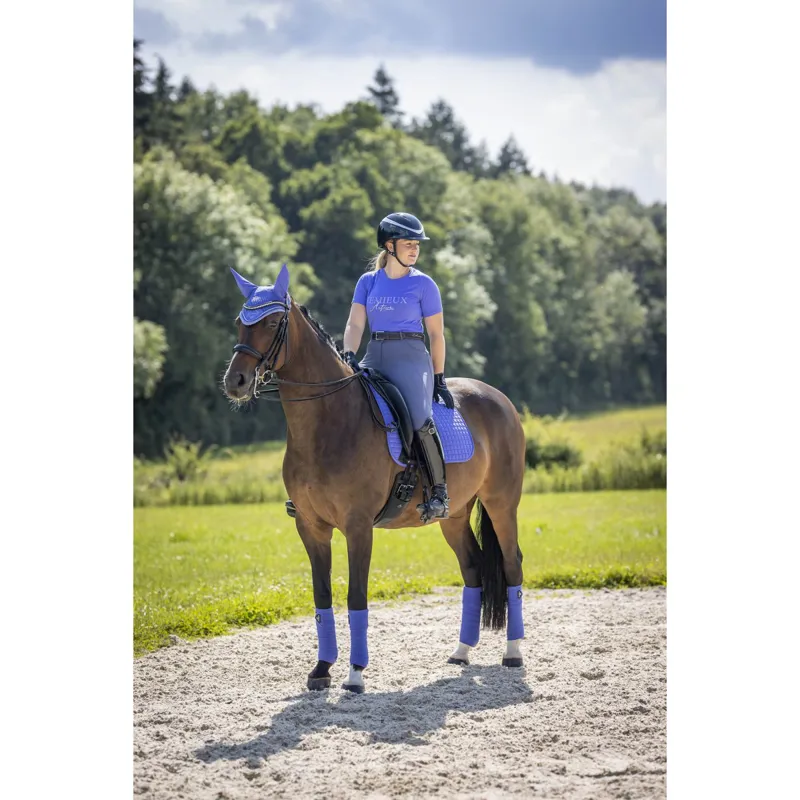 LeMieux Dressage Square Suede Bluebell -4