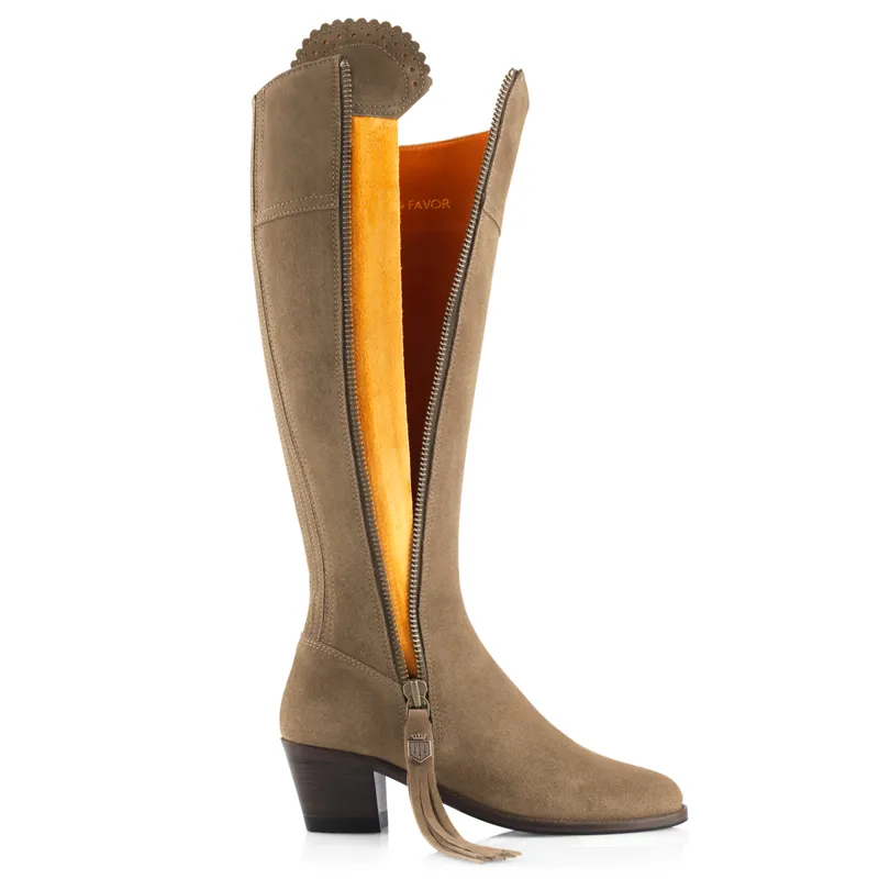 Fairfax and Favour Regina Heel Boots in Taupe-1