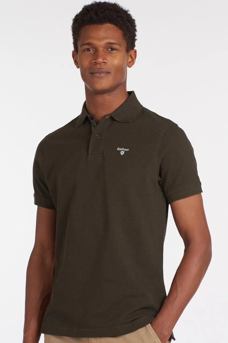Barbour Men's Tartan Piqué Polo Shirt Forest Green-1