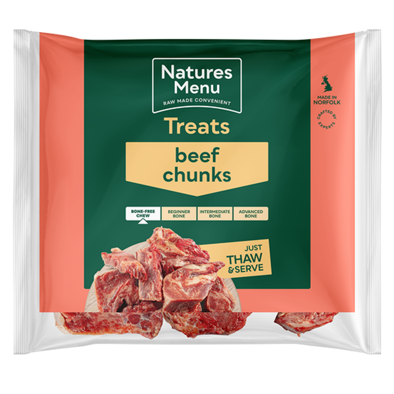 Natures Menu Raw Frozen Beef Chunks 1kg