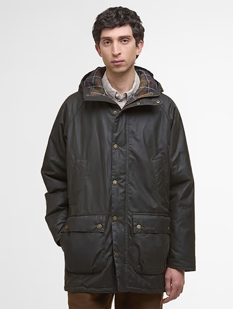 Barbour Men's Bedale Wax Parka Olive-1