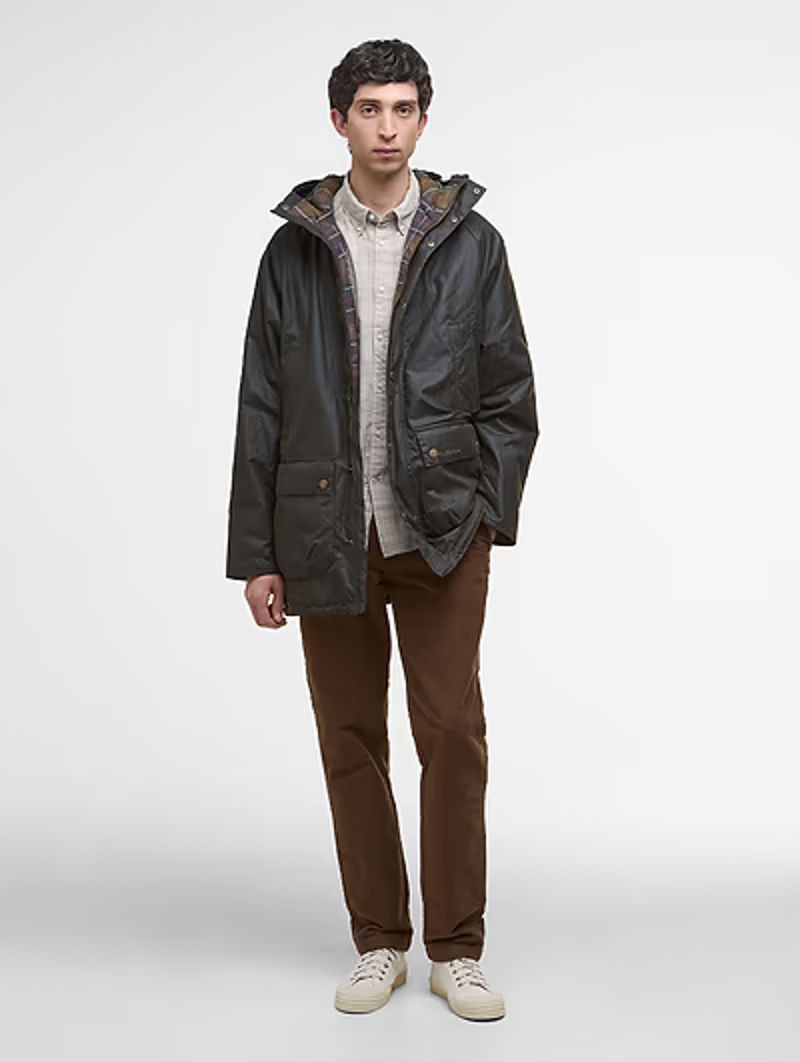 Barbour Men's Bedale Wax Parka Olive-3