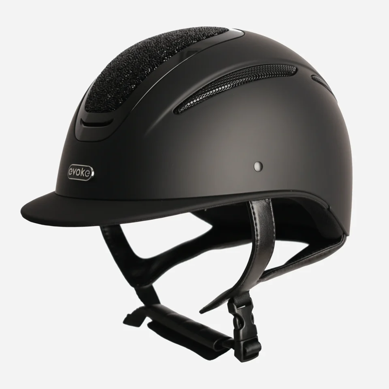 Evoke Elara Classic Peak Riding Hat Black/Jet Black Crystal