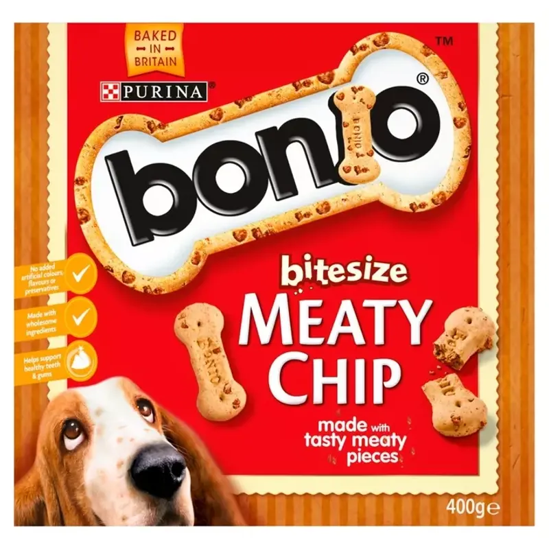BONIO Meaty Chip Bitesize Dog Biscuits 400g