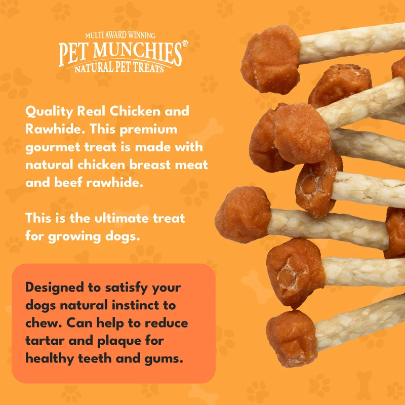 Pet Munchies Chicken and Rawhide Dumbbells Dog Treats 80g-1
