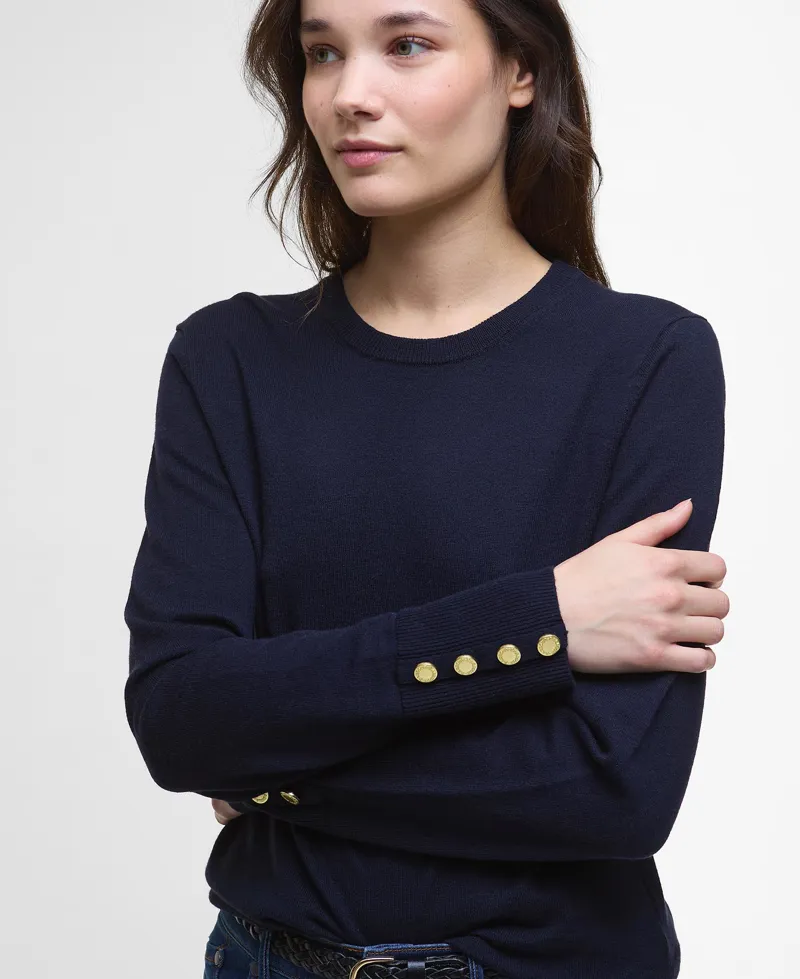 Barbour Ladies Carlby Crew Neck Jumper Navy-4