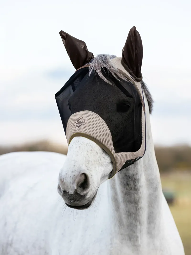 LeMieux Kudos AeroGuard Half Fly Mask Pecan-1