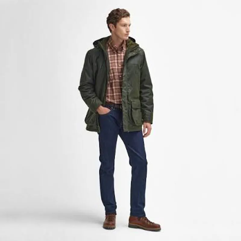 Barbour Men's Bleaberry Wax Jacket Fern-5