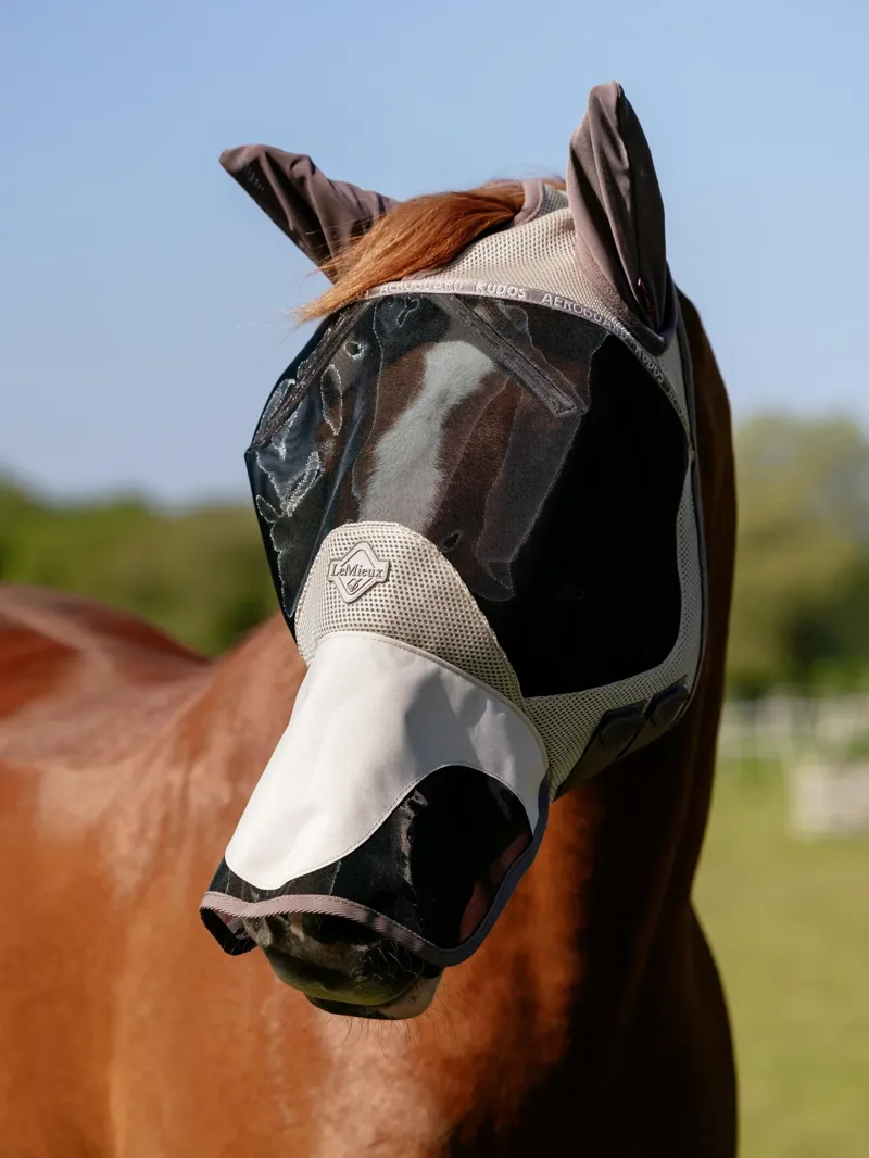 LeMieux Kudos AeroGuard Full Fly Mask Pecan-1