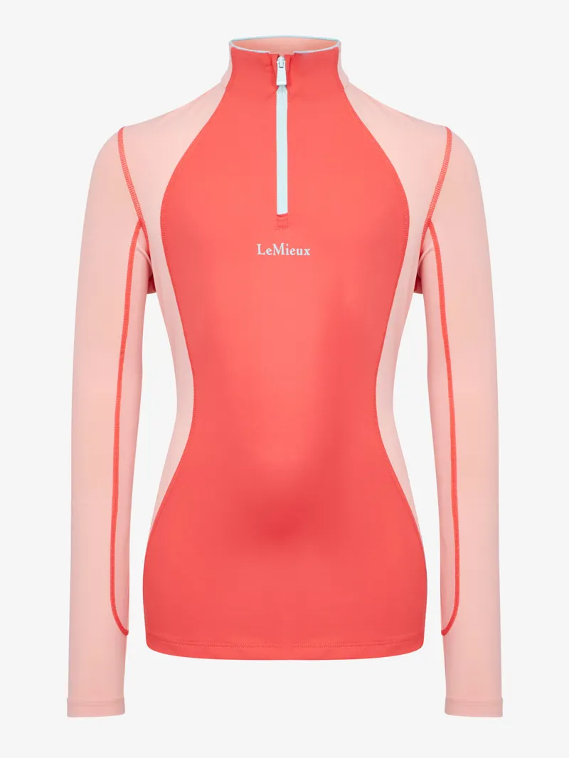 LeMieux Harlow Young Rider Long Sleeve Base Layer in Coral Crush