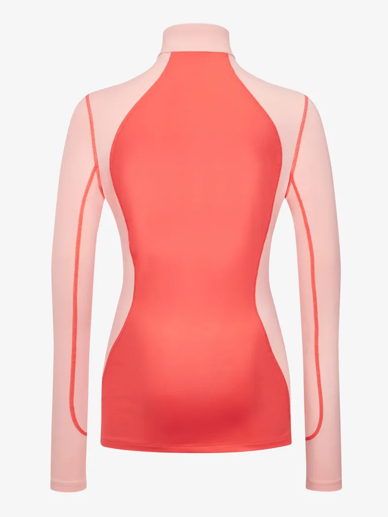 LeMieux Harlow Young Rider Long Sleeve Base Layer in Coral Crush-1