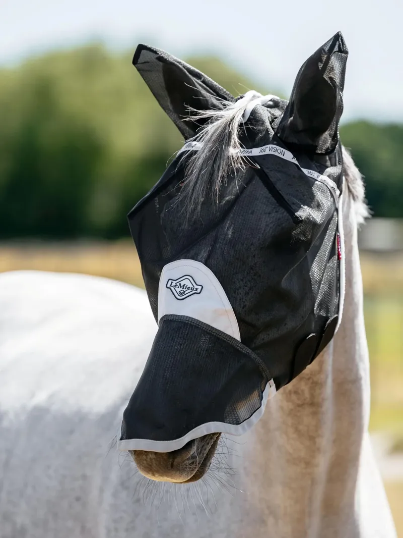 LeMieux 360 Vision Full Fly Mask Grey-1