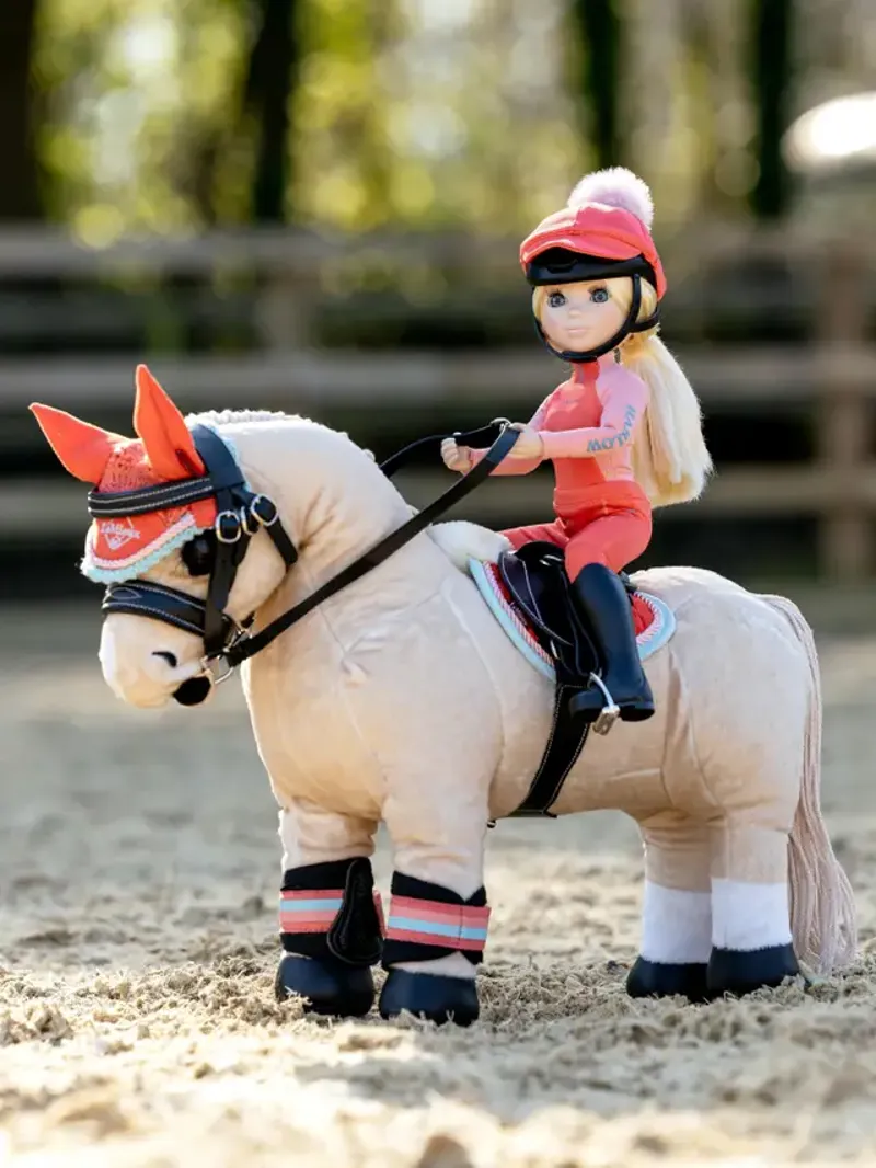 LeMieux Harlow Toy Pony Fly Hood Coral Crush-2