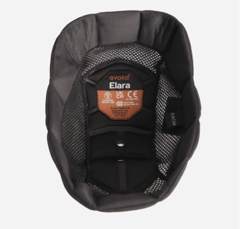 Evoke Elara Removeable Crown Padded Helmet Liner Black