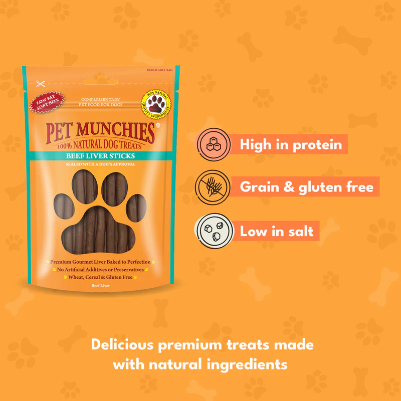 Pet Munchies Beef Liver Sticks Dog Treats 90g -4