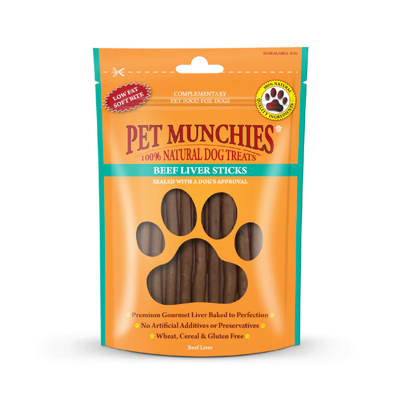 Pet Munchies Beef Liver Sticks Dog Treats 90g 