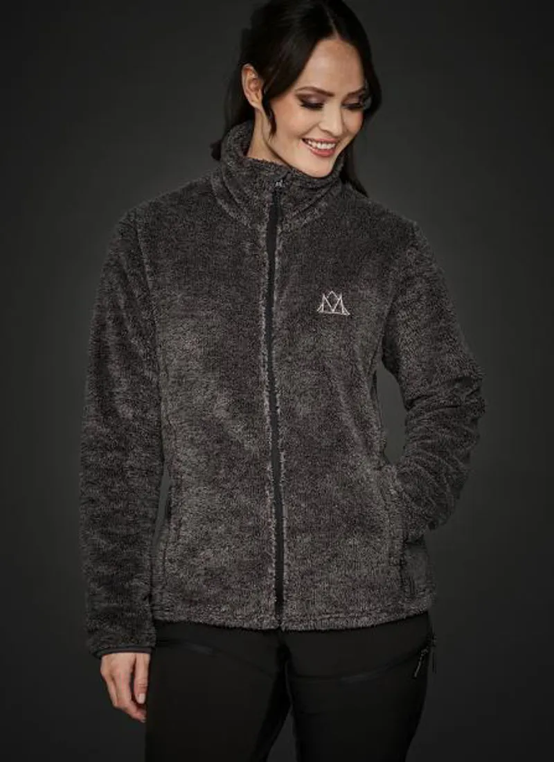 Mountain Horse Fuzzy Fleece Jacket in Grey-1