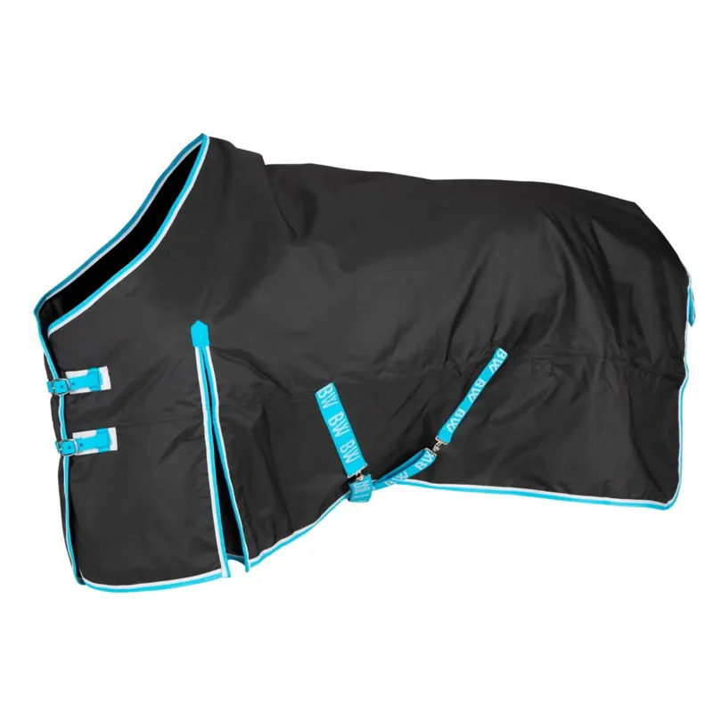 Ontario 220g Turnout Rug in Black With Blue Trim SALE