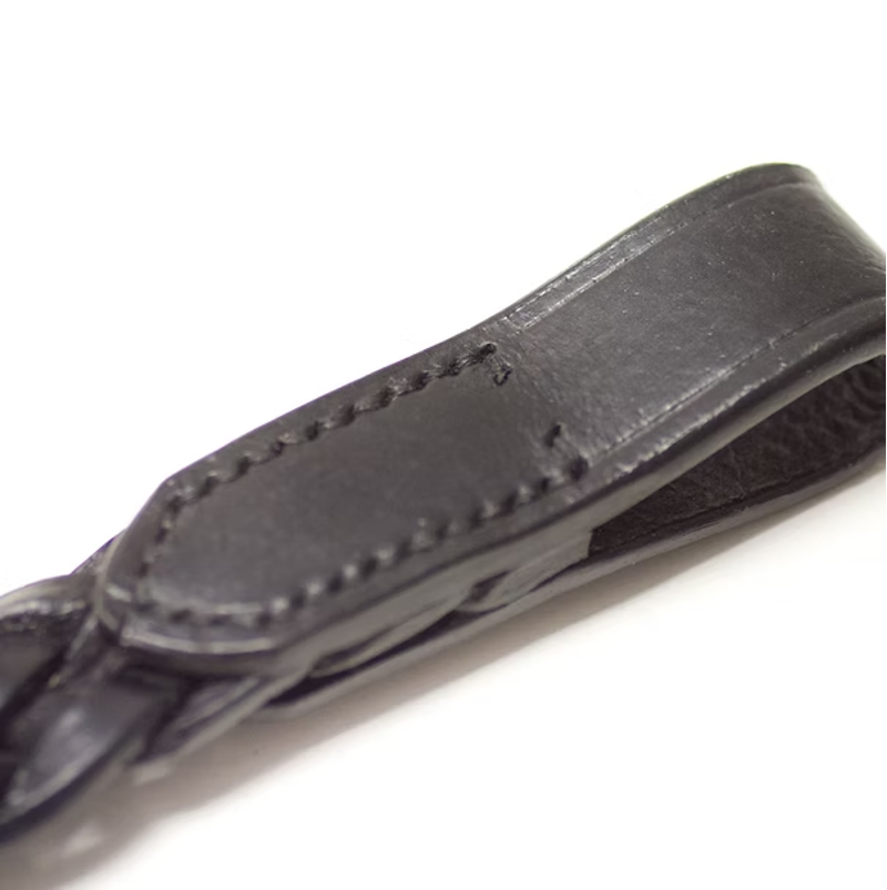 Classic Plaited Leather Browband Black-2