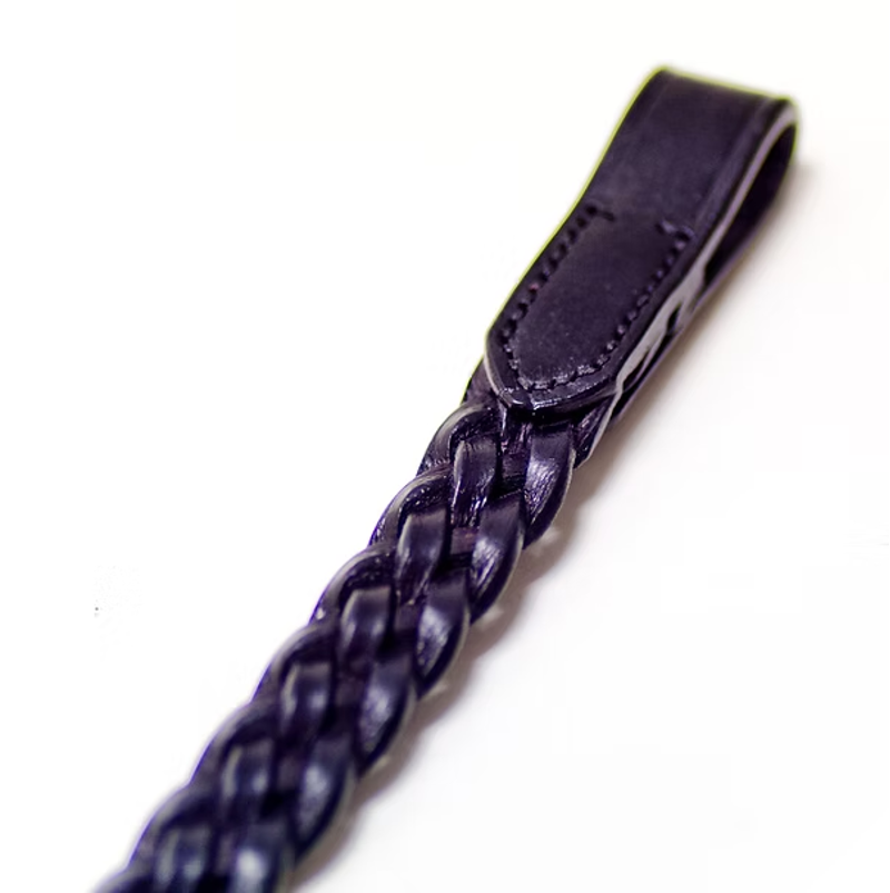 Classic Plaited Leather Browband Black