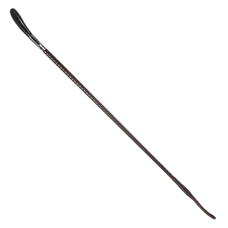 Buffalo Horn Plaited Leather Show Cane Brown 30in/76cm