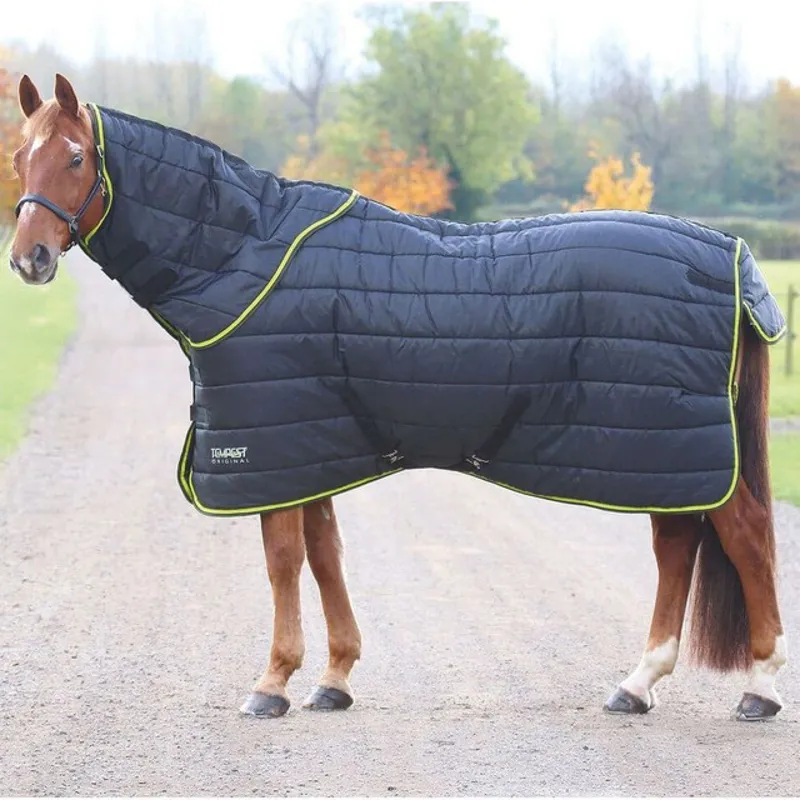 Shires Tempest 300g Rug and Neck Stable Black/Lime 