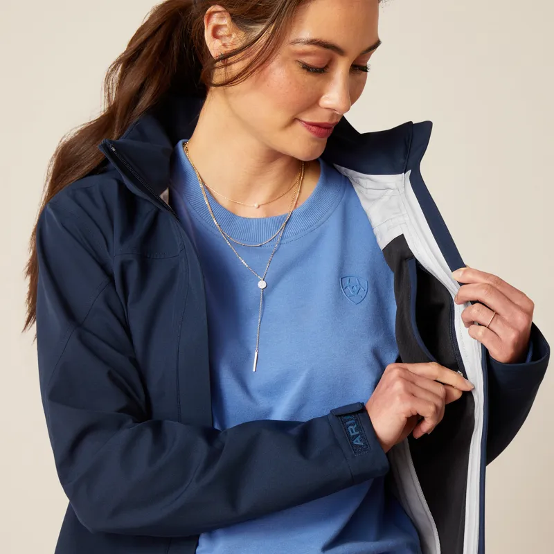 Ariat Womens Coastal Long Waterproof Parka Navy-2