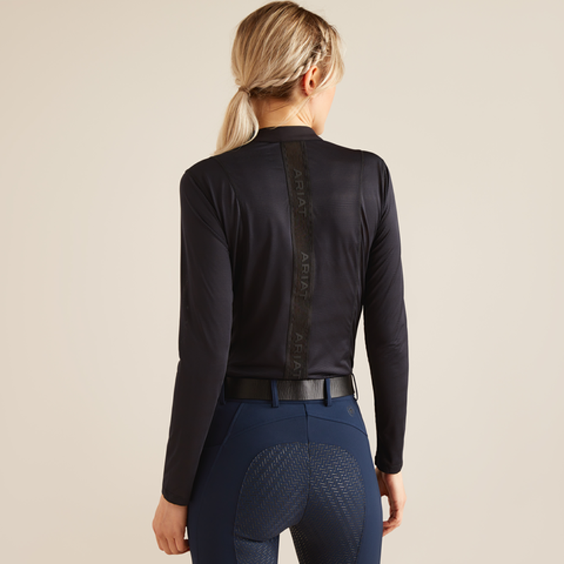 Ariat Womens Breathe 1/4 Zip Long Sleeve Base Layer Black-3