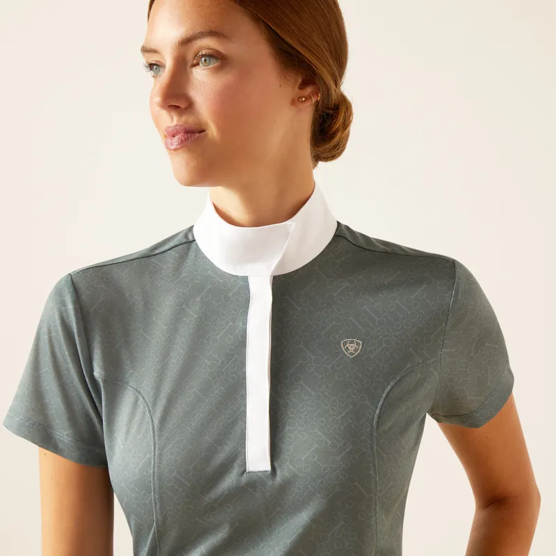 Ariat Aptos Womens Short Sleeve Show Shirt in North Atlantic-1