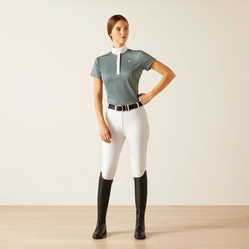 Ariat Aptos Womens Short Sleeve Show Shirt in North Atlantic