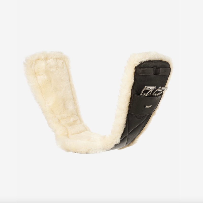 LeMieux Arika Simuwool Contoured Dressage Girth Brown-1